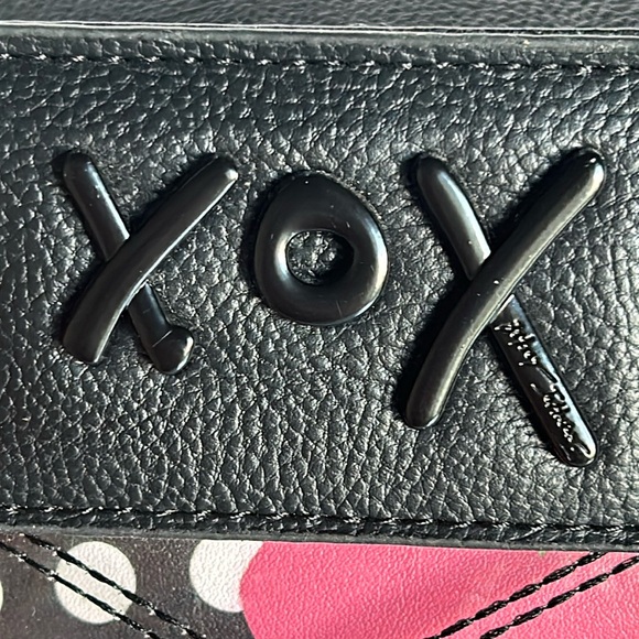 🆕 BETSEY JOHNSON Large Clear Tote Bag & Crossbody Set Black Floral Polka Dot - Picture 4 of 16